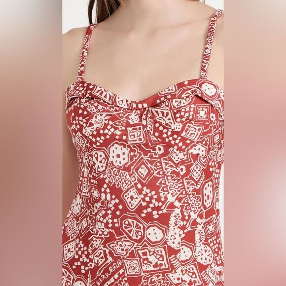 NEW Rebecca Taylor Labyrinth Slip Dress Sleeveless Side Slit Plus Size 14 - Picture 2 of 13